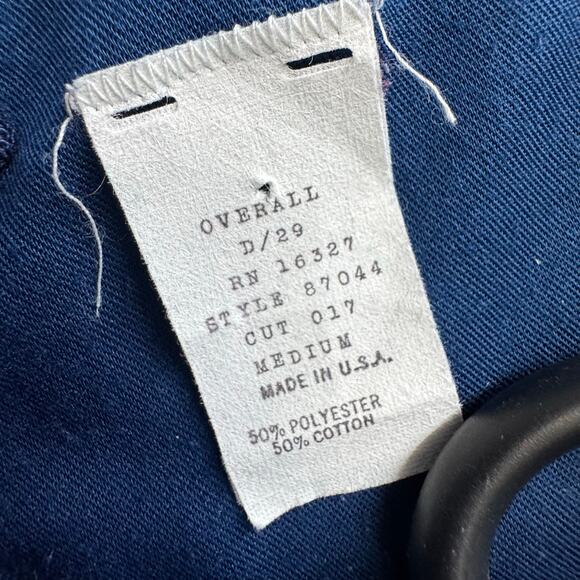 Vintage Navy Toddler Embroidered Trains Baby Overalls Boys Size 12 Mos USA - Picture 4 of 7